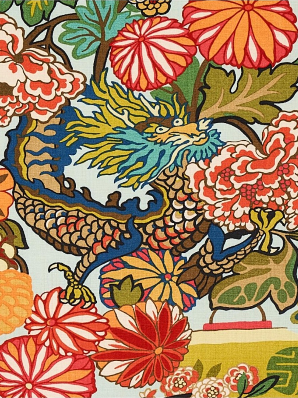 Schumacher Chiang Mai Dragon pillow cover